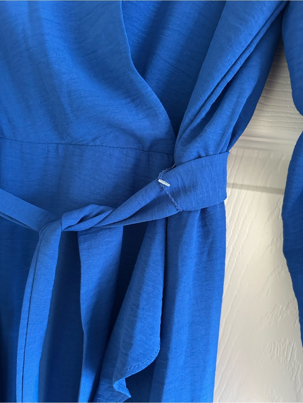 Luxology Ruffle Wrap Size Small Long Sleeve Tie Waist Midi Dress - Picture 6 of 7